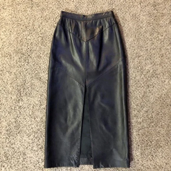 Siena Leather Skirt Womens 6 Used Black - Picture 3 of 16